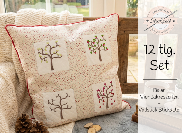 Baum vier Jahreszeiten - Vollstick Stickdatei